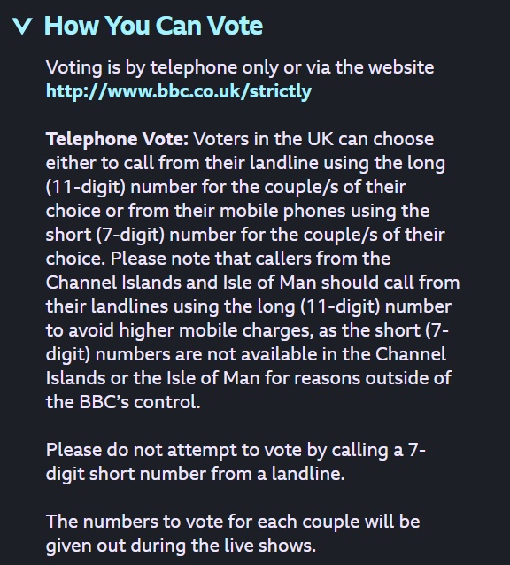 Strictly Come Dancing How to Vote
