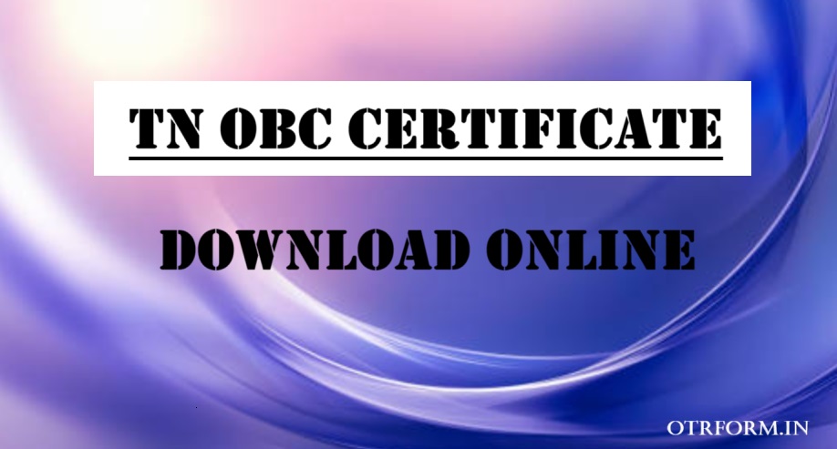 TN OBC Certificate