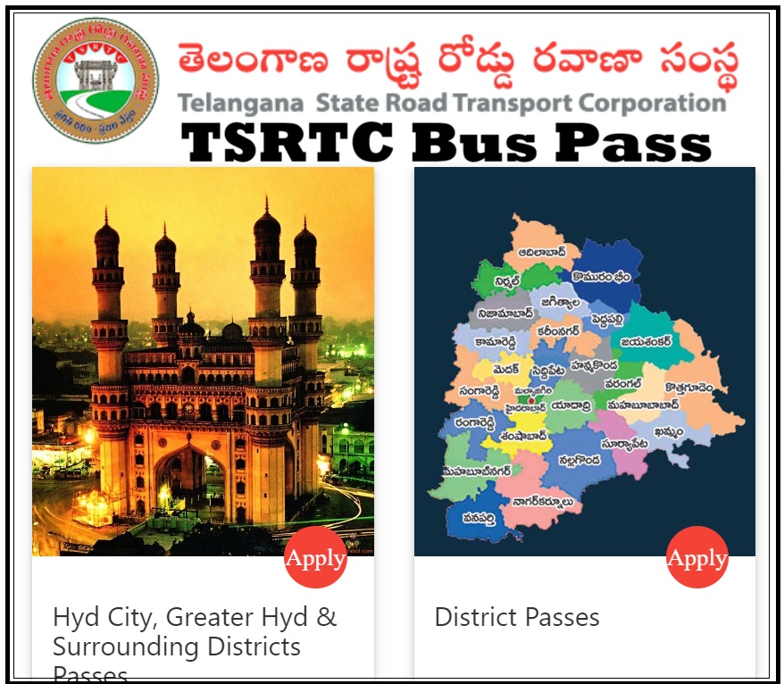 TSRTC Bus Pass Apply Online Rates, Renewal, Registration