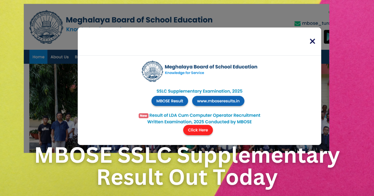 MBOSE SSLC Supplementary Result