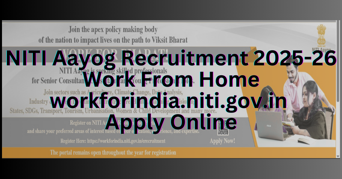 workforindia.niti.gov.in Recruitment, Niti Aayog Bharti Form