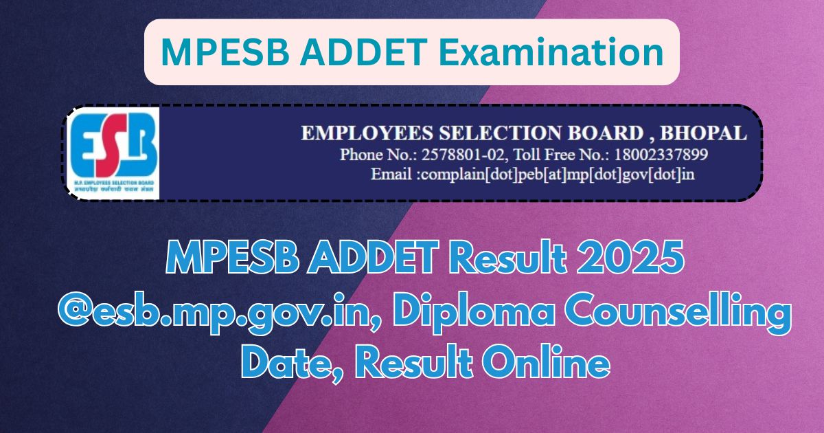 MPESB ADDET Result 2025 @esb.mp.gov.in