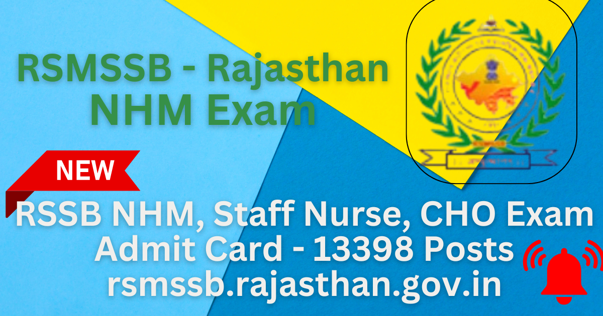 RSMSSB NHM Admit Card