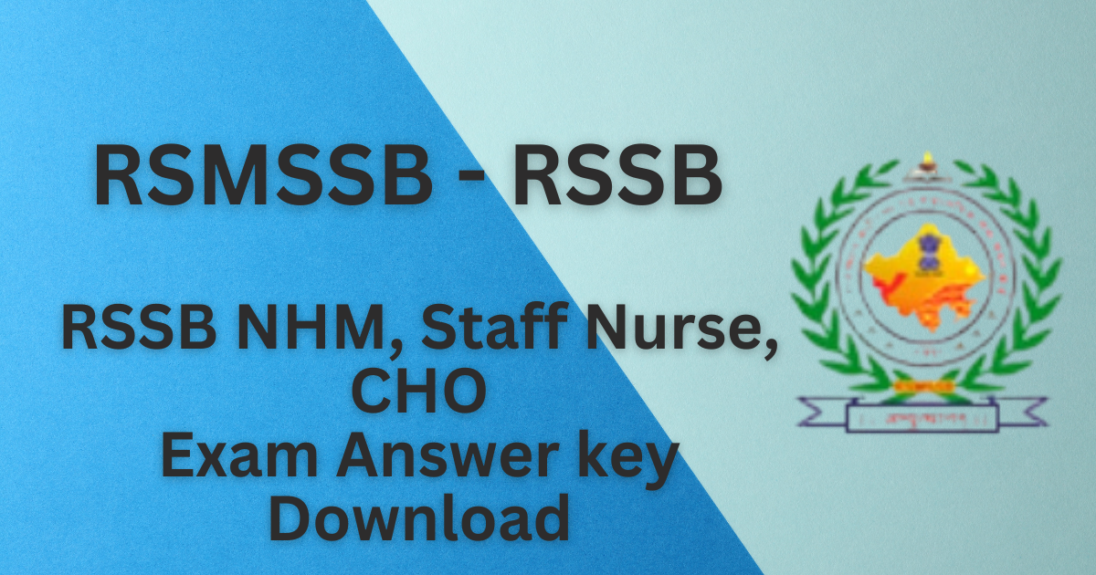 RSMSSB RSSB NHM Answer key