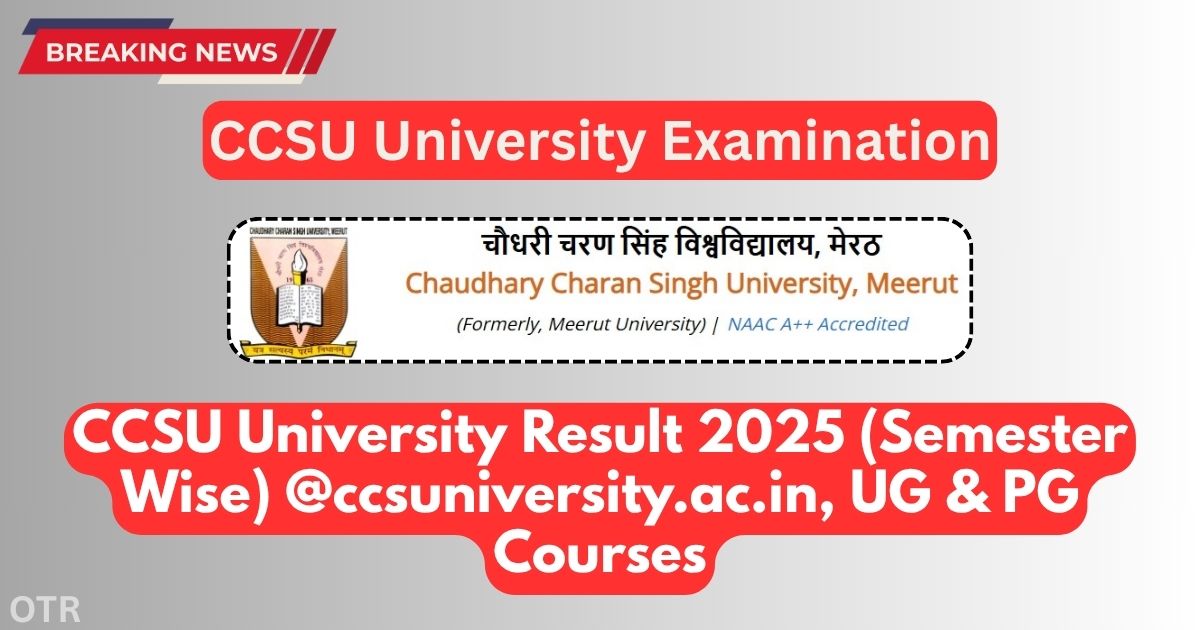 CCSU University Result 2025 ccsuniversity.ac.in