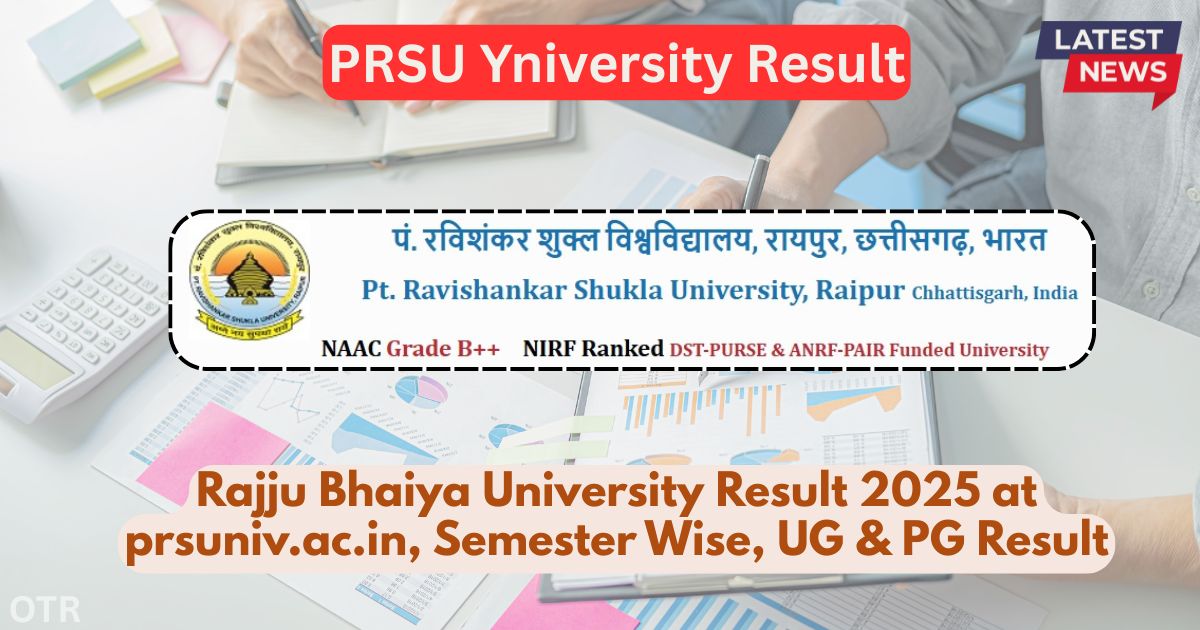 Rajju Bhaiya University Result 2025 at prsuniv.ac.in