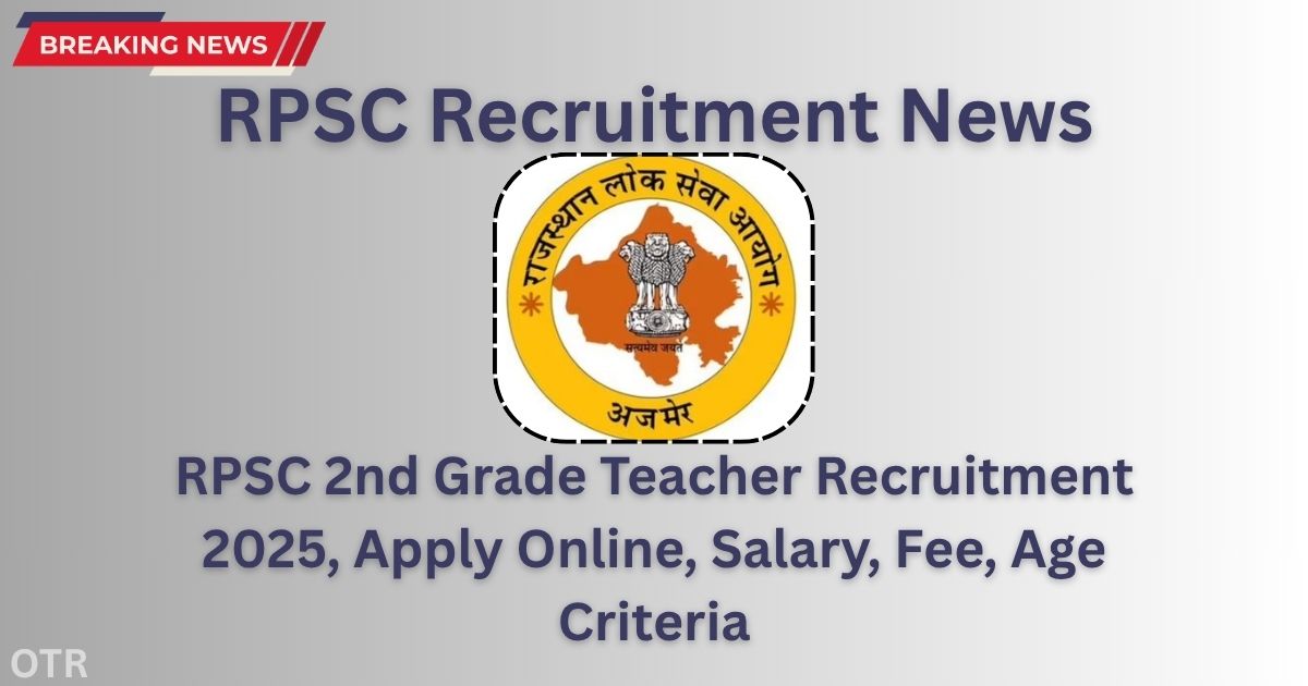 RPSC Teacher Recruitment, Apply Online