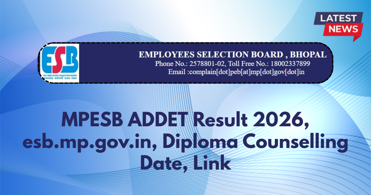 MPESB ADDET Result 2026, esb.mp.gov.in