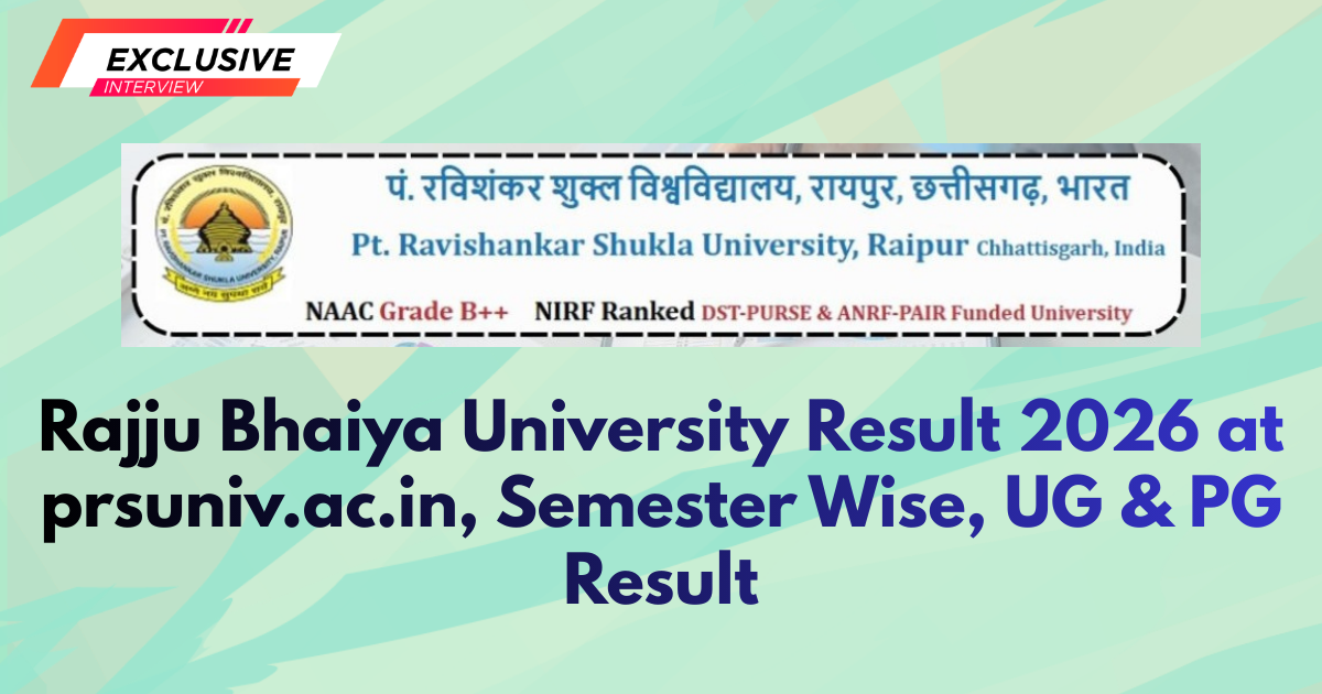 Rajju Bhaiya University Result 2026 at prsuniv.ac.in