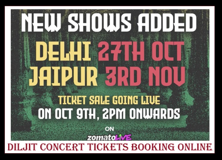 Diljit Dosanjh Concert Tickets, Jaipur, Delhi, CHD